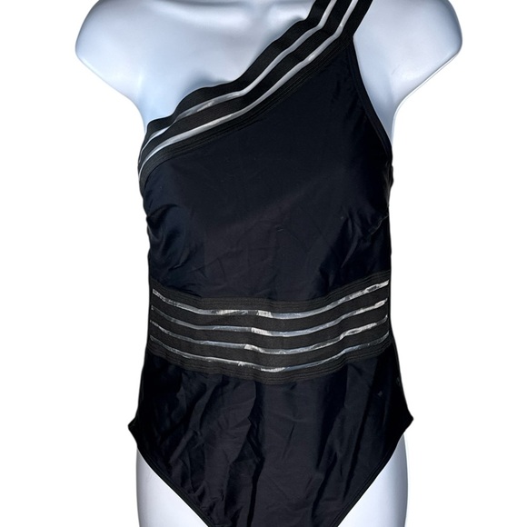 Cupshe Black and Silver One-Piece Swimsuit - Picture 1 of 4